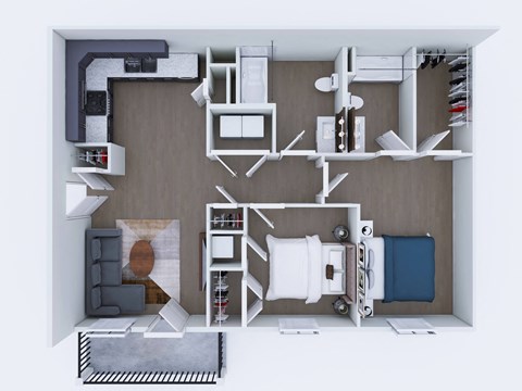 2 Bed 2 Bath Floor Plan 2 Bed 2 Bath Floor Plan at Union at North Crossing, Waterloo, Iowa